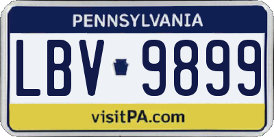 PA license plate LBV9899