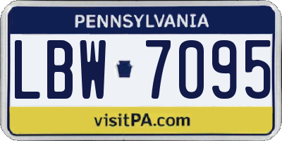 PA license plate LBW7095
