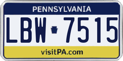 PA license plate LBW7515