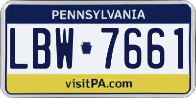 PA license plate LBW7661