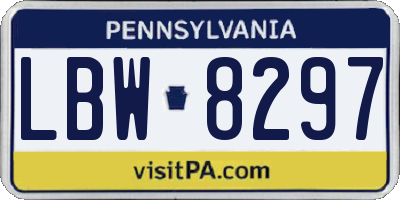 PA license plate LBW8297
