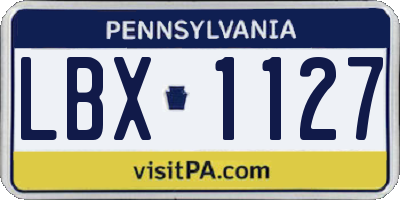 PA license plate LBX1127