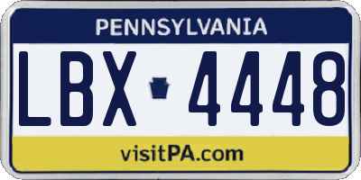 PA license plate LBX4448