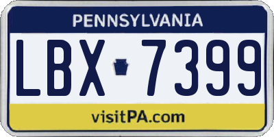 PA license plate LBX7399
