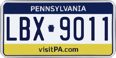 PA license plate LBX9011