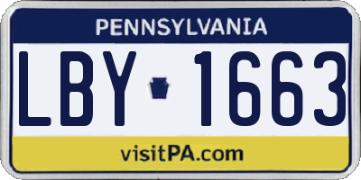 PA license plate LBY1663
