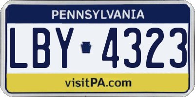 PA license plate LBY4323