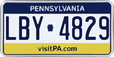 PA license plate LBY4829