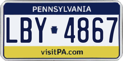 PA license plate LBY4867