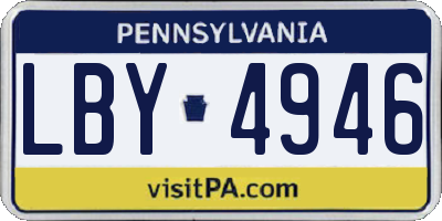 PA license plate LBY4946