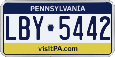 PA license plate LBY5442