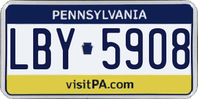 PA license plate LBY5908