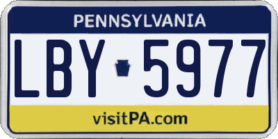 PA license plate LBY5977