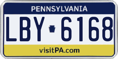 PA license plate LBY6168