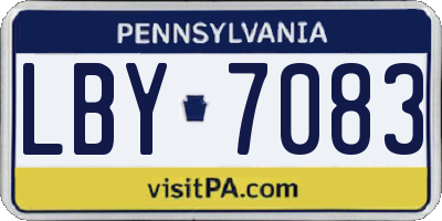 PA license plate LBY7083