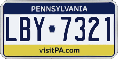 PA license plate LBY7321