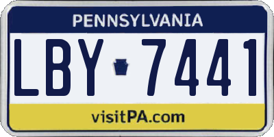 PA license plate LBY7441