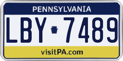 PA license plate LBY7489