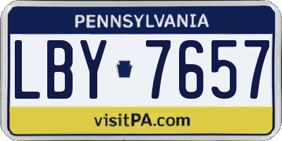 PA license plate LBY7657