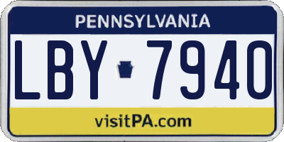 PA license plate LBY7940