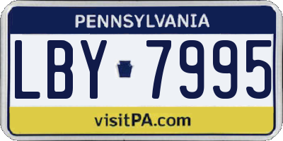 PA license plate LBY7995
