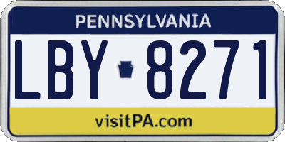 PA license plate LBY8271