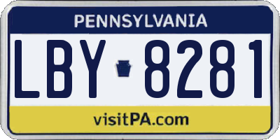 PA license plate LBY8281