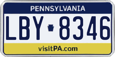 PA license plate LBY8346