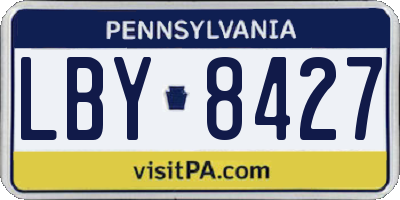 PA license plate LBY8427