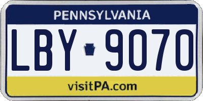 PA license plate LBY9070
