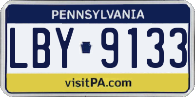 PA license plate LBY9133