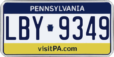 PA license plate LBY9349