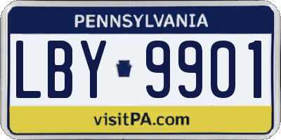PA license plate LBY9901