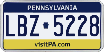 PA license plate LBZ5228