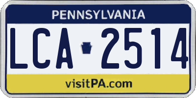 PA license plate LCA2514