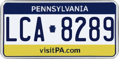 PA license plate LCA8289