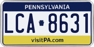 PA license plate LCA8631