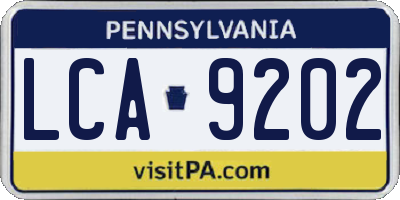 PA license plate LCA9202