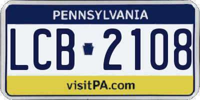 PA license plate LCB2108