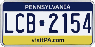 PA license plate LCB2154