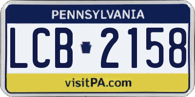 PA license plate LCB2158