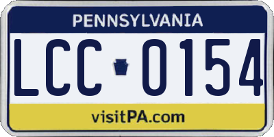 PA license plate LCC0154