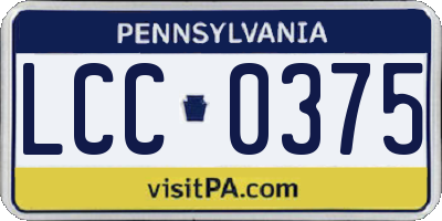 PA license plate LCC0375