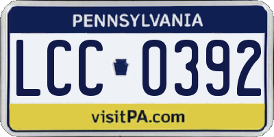 PA license plate LCC0392