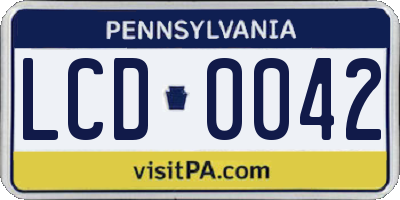 PA license plate LCD0042