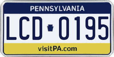 PA license plate LCD0195