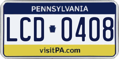 PA license plate LCD0408
