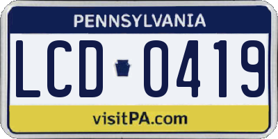 PA license plate LCD0419