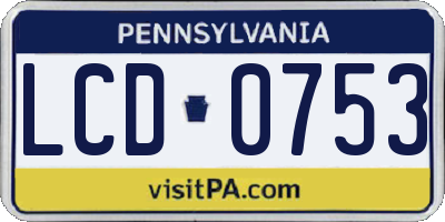 PA license plate LCD0753