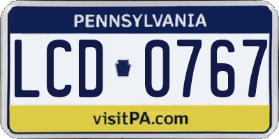 PA license plate LCD0767